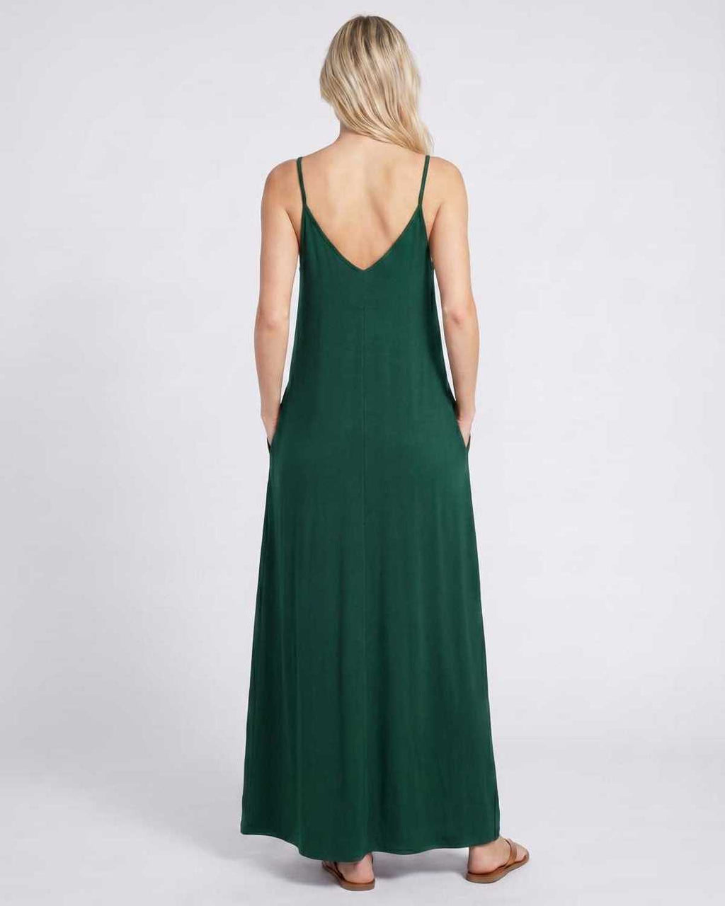 Solenne Maxi Dress by Lauven — soft stretch sleeveless V-neck relaxed A-line maxi dress
