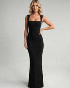Veloura Maxi Dress by Lauven — stretch sleeveless square neck bodycon maxi dress