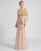 Celestia Maxi Dress by Lauven — polyester-spandex sleeveless off-the-shoulder mermaid maxi dress