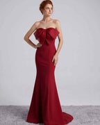 Rosabelle Maxi Dress by Lauven — polyester spandex sleeveless off-the-shoulder mermaid maxi dress