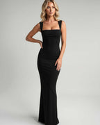Veloura Maxi Dress by Lauven — stretch sleeveless square neck bodycon maxi dress