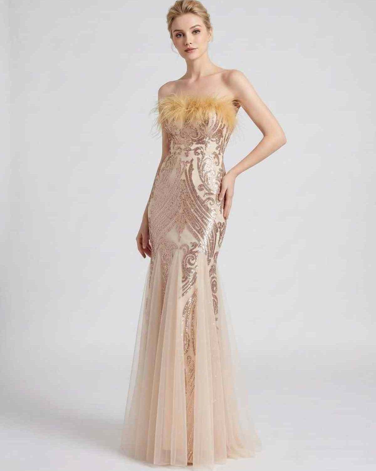 Celestia Maxi Dress by Lauven — polyester-spandex sleeveless off-the-shoulder mermaid maxi dress