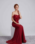 Rosabelle Maxi Dress by Lauven — polyester spandex sleeveless off-the-shoulder mermaid maxi dress