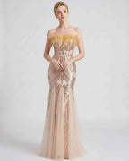 Celestia Maxi Dress by Lauven — polyester-spandex sleeveless off-the-shoulder mermaid maxi dress