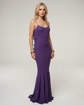 Serenna Maxi Dress by Lauven — purple polyester spandex sleeveless round neck bodycon maxi dress