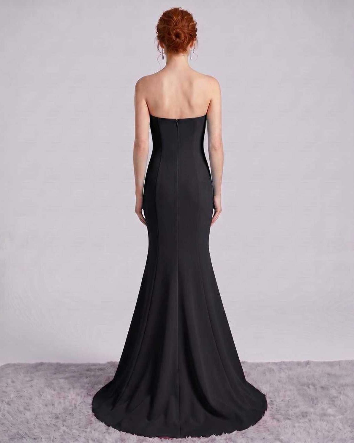 Rosabelle Maxi Dress by Lauven — polyester spandex sleeveless off-the-shoulder mermaid maxi dress