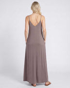 Solenne Maxi Dress by Lauven — soft stretch sleeveless V-neck relaxed A-line maxi dress