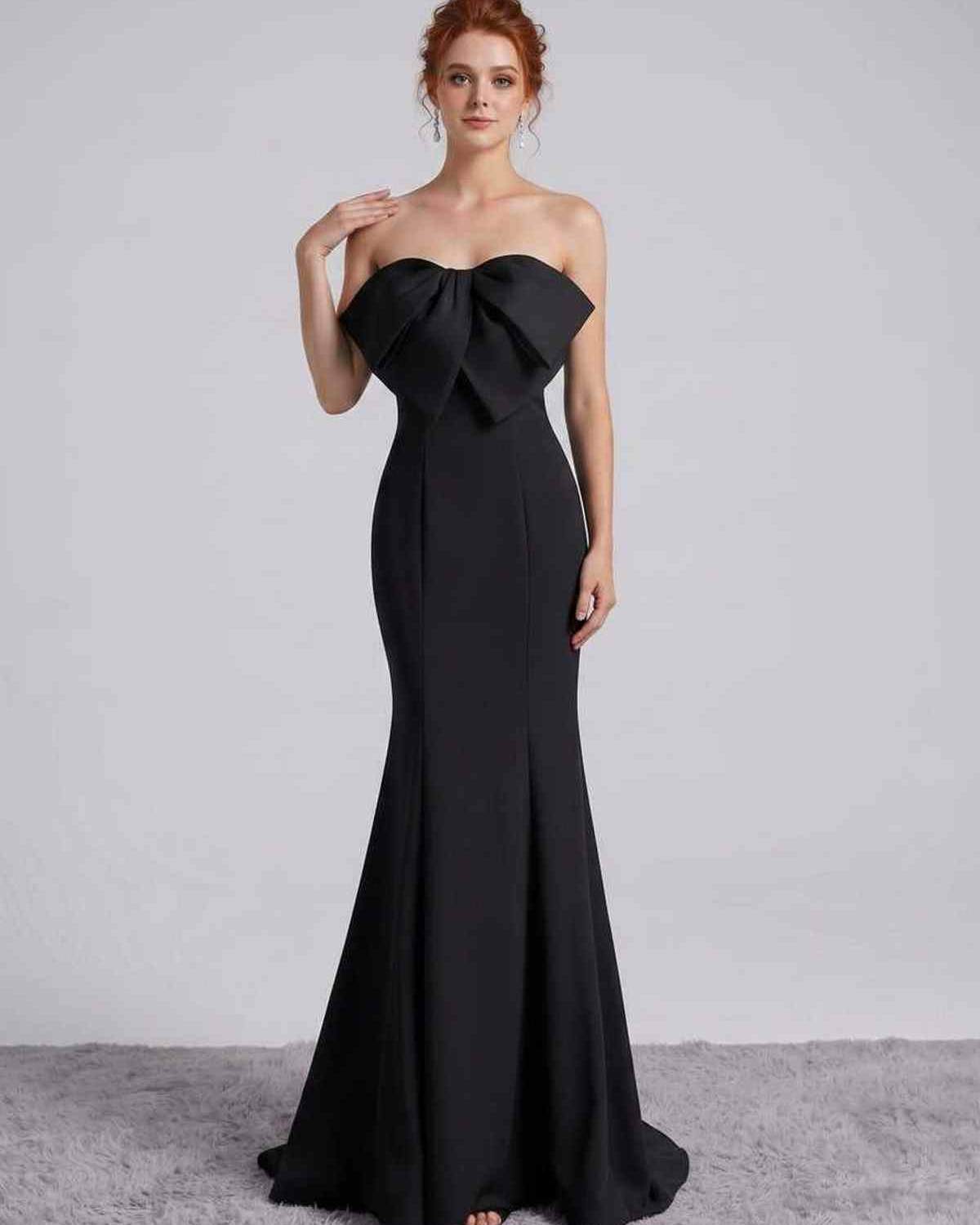 Rosabelle Maxi Dress by Lauven — polyester spandex sleeveless off-the-shoulder mermaid maxi dress