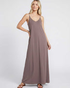 Solenne Maxi Dress by Lauven — soft stretch sleeveless V-neck relaxed A-line maxi dress