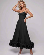 Aurelia Maxi Dress by Lauven — lightweight sleeveless scoop neck fit and flare maxi dress