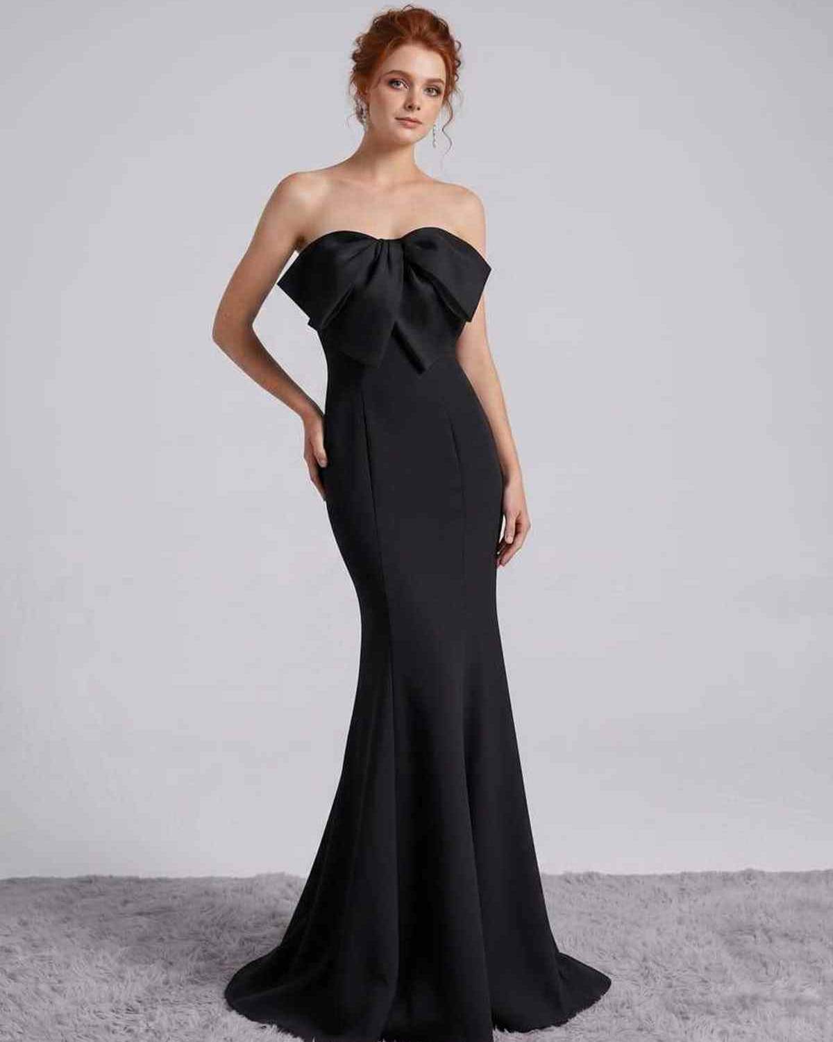 Rosabelle Maxi Dress by Lauven — polyester spandex sleeveless off-the-shoulder mermaid maxi dress