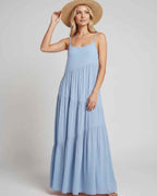 Solenne Maxi Dress by Lauven — rayon blend sleeveless scoop neck tiered A-line maxi dress