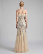 Celestia Maxi Dress by Lauven — polyester-spandex sleeveless off-the-shoulder mermaid maxi dress