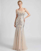 Celestia Maxi Dress by Lauven — polyester-spandex sleeveless off-the-shoulder mermaid maxi dress