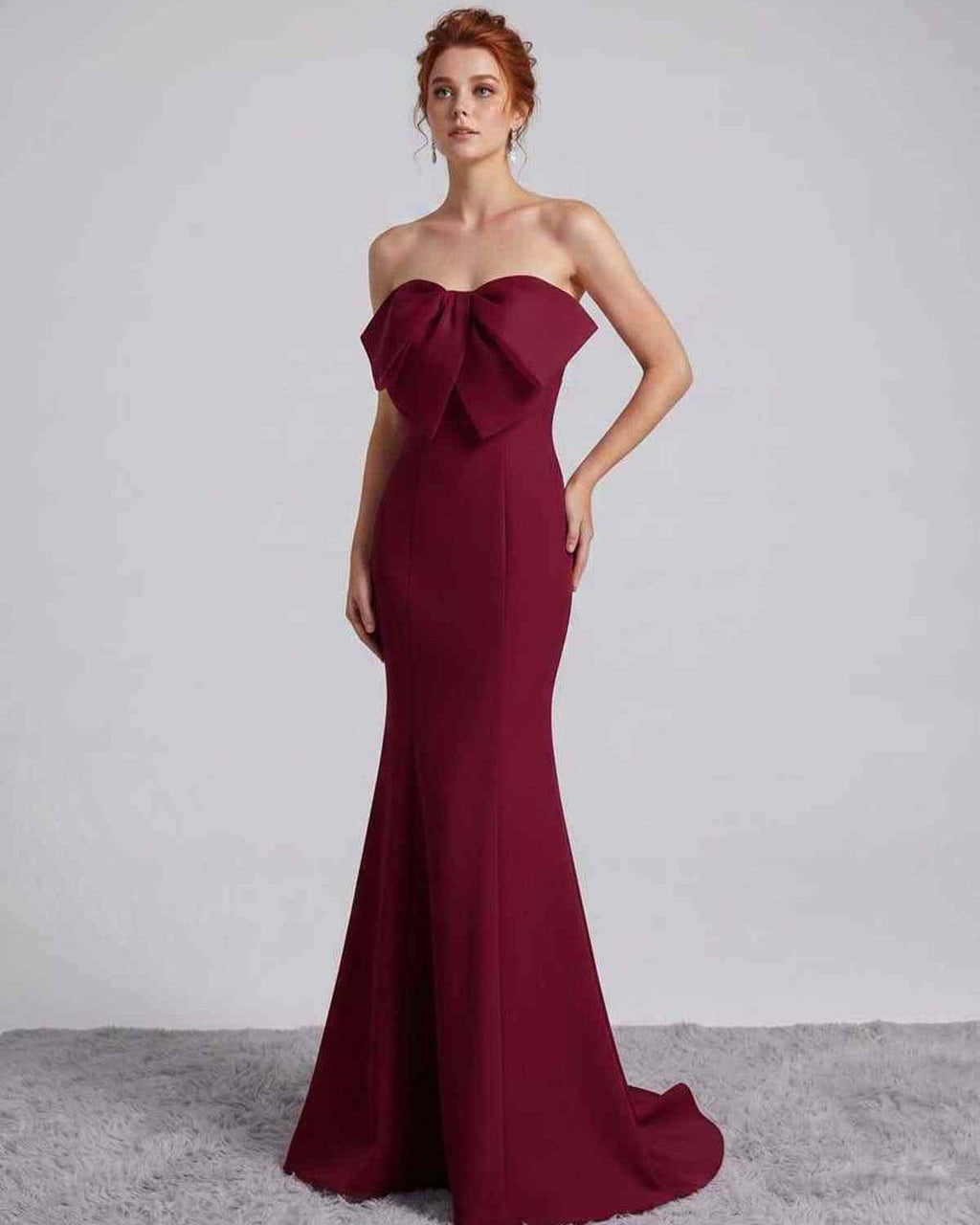 Rosabelle Maxi Dress by Lauven — polyester spandex sleeveless off-the-shoulder mermaid maxi dress