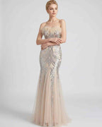 Celestia Maxi Dress by Lauven — polyester-spandex sleeveless off-the-shoulder mermaid maxi dress