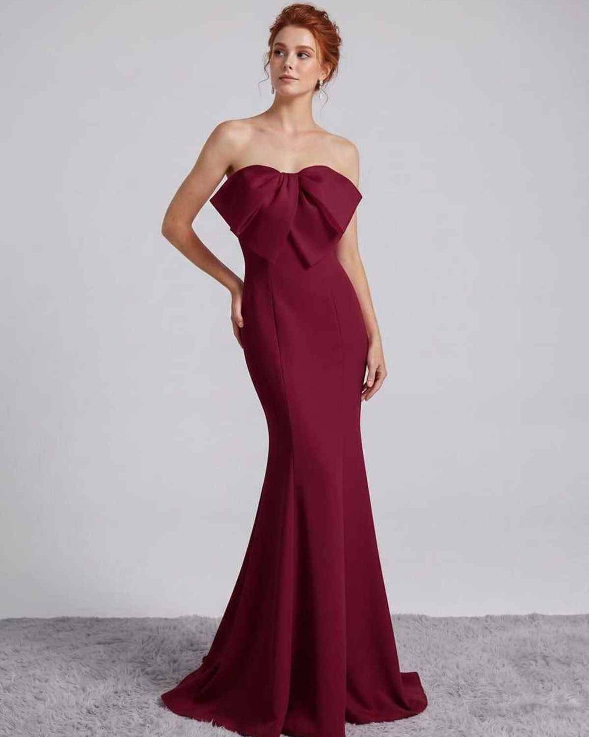 Rosabelle Maxi Dress by Lauven — polyester spandex sleeveless off-the-shoulder mermaid maxi dress