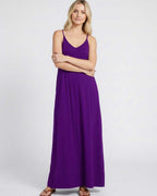 Solenne Maxi Dress by Lauven — soft stretch sleeveless V-neck relaxed A-line maxi dress