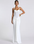 Solvane Maxi Dress by Lauven — stretch mesh sleeveless halter neck slim fit maxi dress