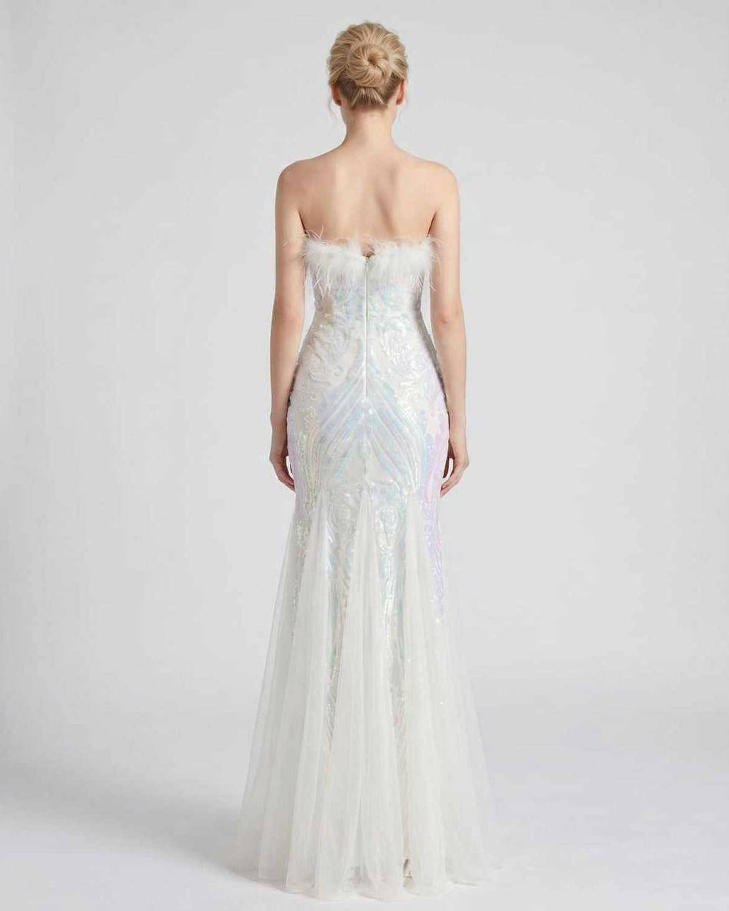 Celestia Maxi Dress by Lauven — polyester-spandex sleeveless off-the-shoulder mermaid maxi dress