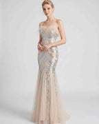 Celestia Maxi Dress by Lauven — polyester-spandex sleeveless off-the-shoulder mermaid maxi dress