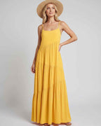 Solenne Maxi Dress by Lauven — rayon blend sleeveless scoop neck tiered A-line maxi dress