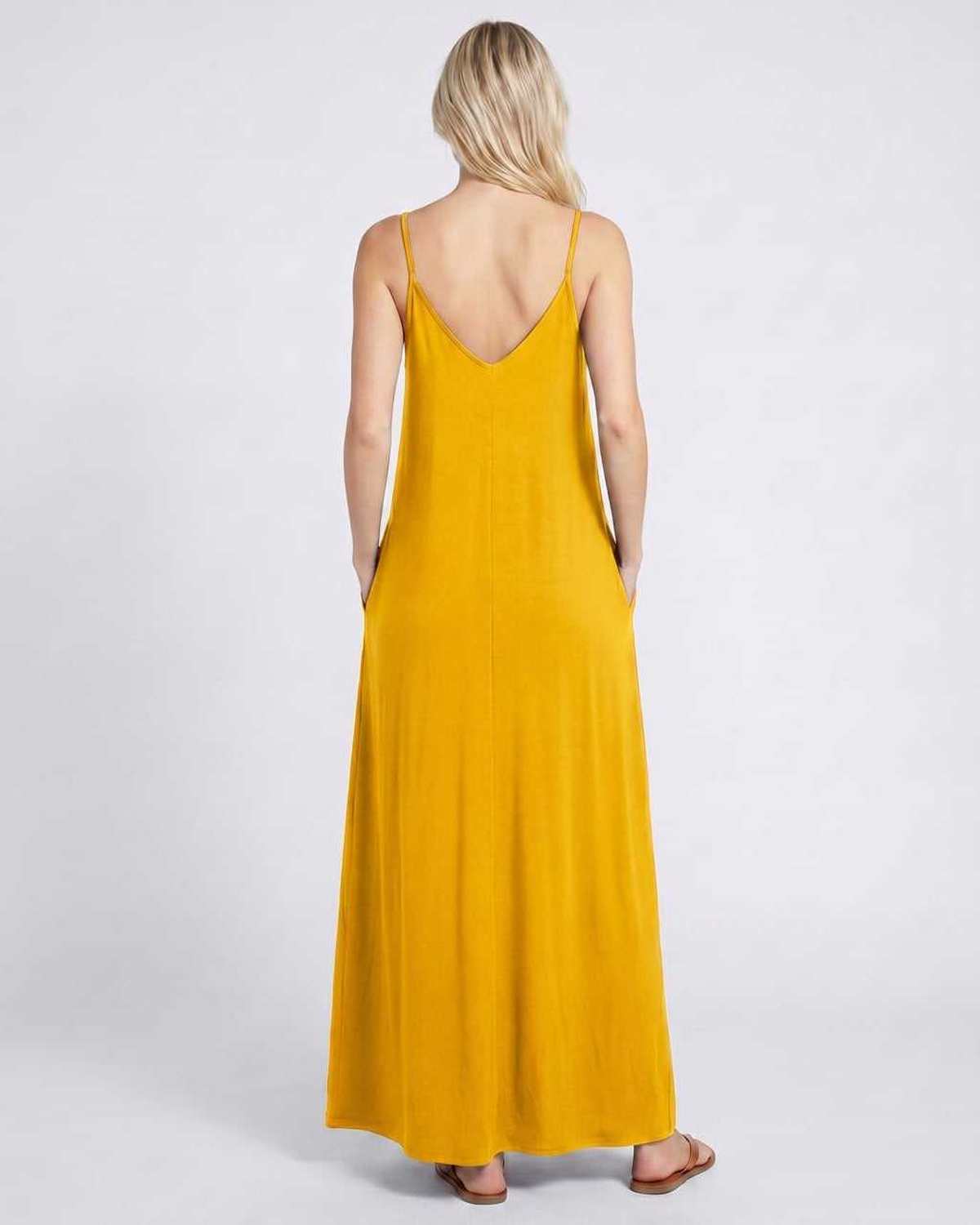 Solenne Maxi Dress by Lauven — soft stretch sleeveless V-neck relaxed A-line maxi dress