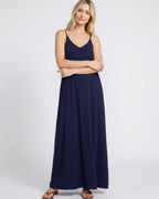 Solenne Maxi Dress by Lauven — soft stretch sleeveless V-neck relaxed A-line maxi dress