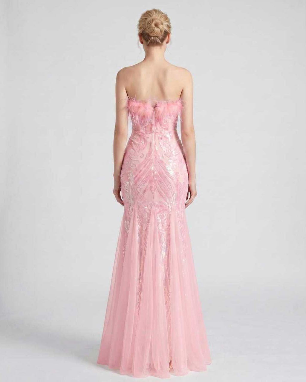 Celestia Maxi Dress by Lauven — polyester-spandex sleeveless off-the-shoulder mermaid maxi dress
