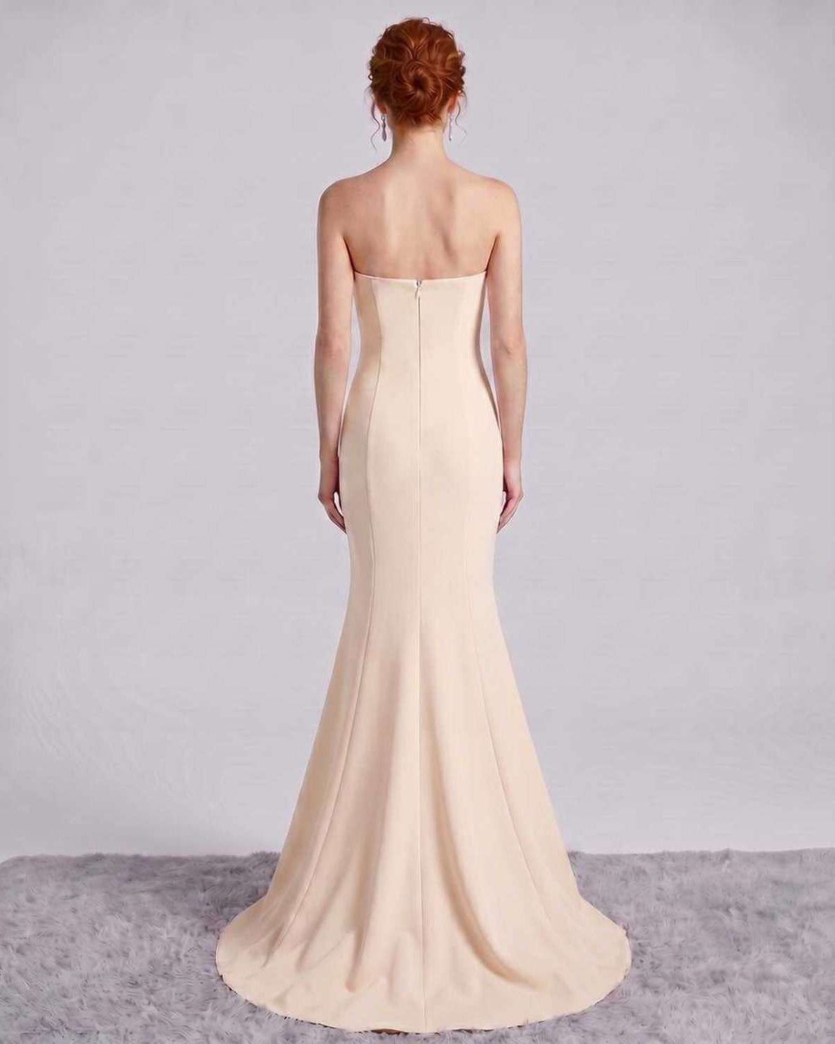 Rosabelle Maxi Dress by Lauven — polyester spandex sleeveless off-the-shoulder mermaid maxi dress