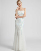 Celestia Maxi Dress by Lauven — polyester-spandex sleeveless off-the-shoulder mermaid maxi dress