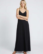 Solenne Maxi Dress by Lauven — soft stretch sleeveless V-neck relaxed A-line maxi dress