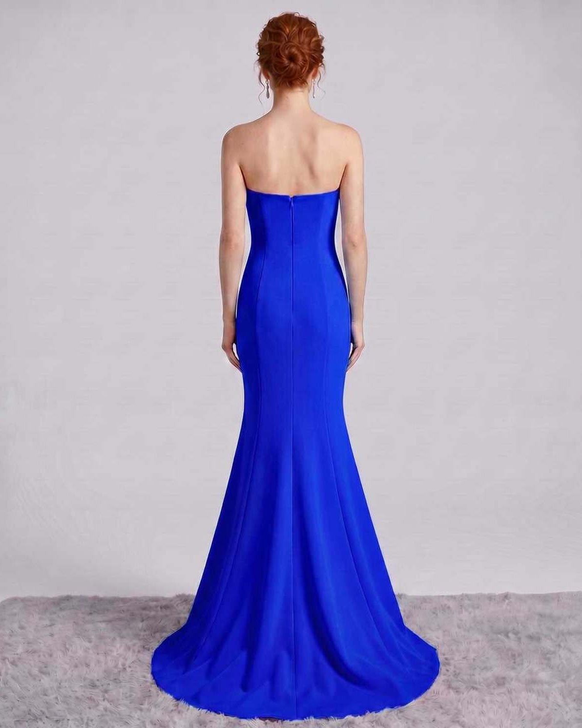 Rosabelle Maxi Dress by Lauven — polyester spandex sleeveless off-the-shoulder mermaid maxi dress