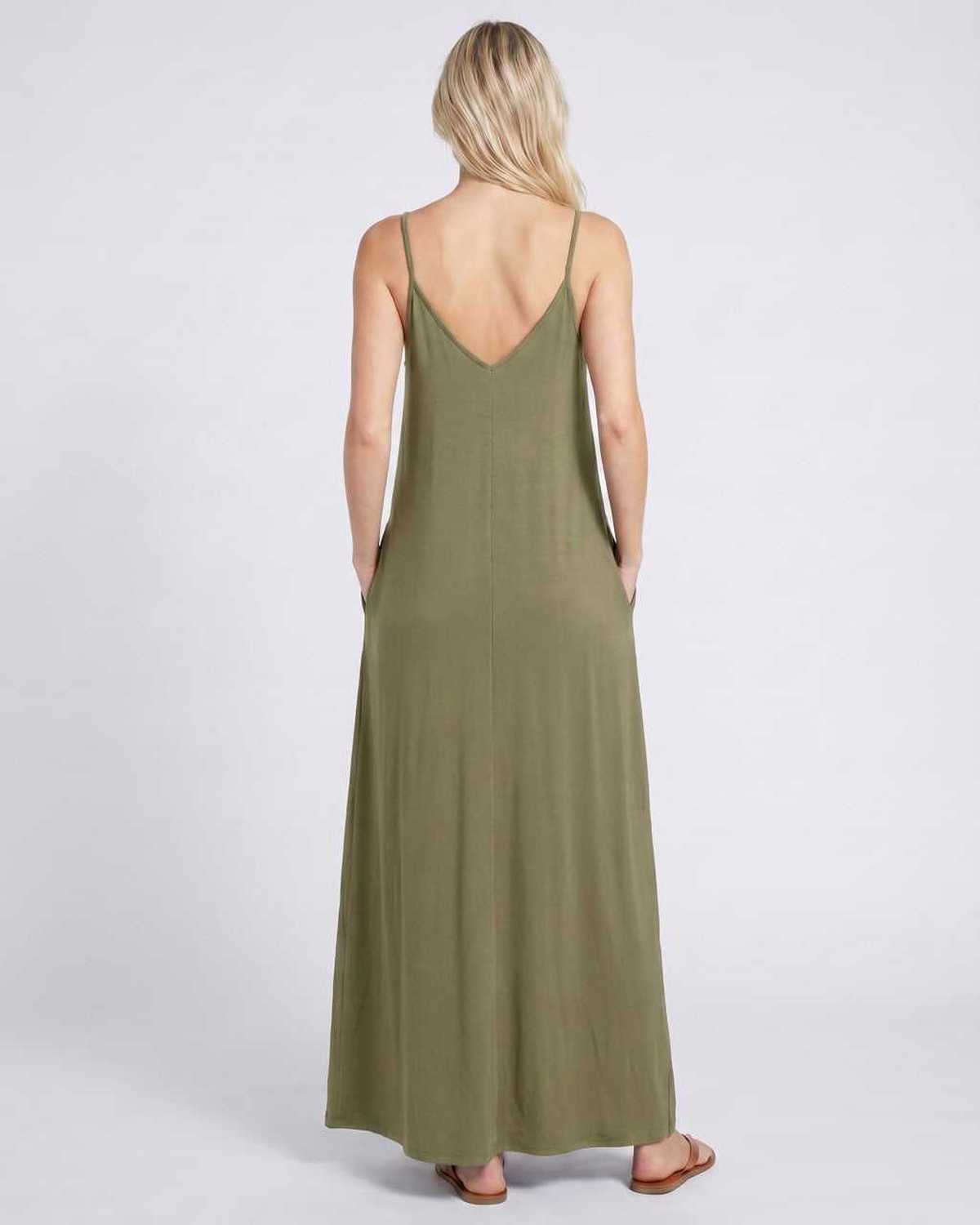 Solenne Maxi Dress by Lauven — soft stretch sleeveless V-neck relaxed A-line maxi dress