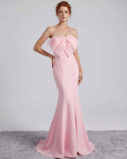 Rosabelle Maxi Dress by Lauven — polyester spandex sleeveless off-the-shoulder mermaid maxi dress