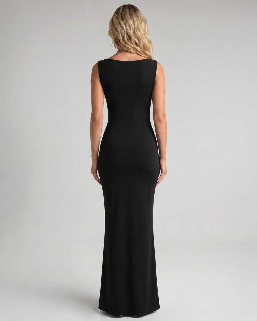 Veloura Maxi Dress by Lauven — stretch sleeveless square neck bodycon maxi dress