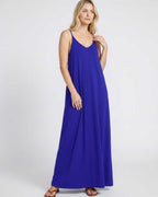 Solenne Maxi Dress by Lauven — soft stretch sleeveless V-neck relaxed A-line maxi dress