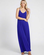 Solenne Maxi Dress by Lauven — soft stretch sleeveless V-neck relaxed A-line maxi dress
