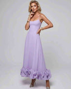 Aurelia Maxi Dress by Lauven — lightweight sleeveless scoop neck fit and flare maxi dress