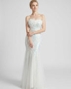 Celestia Maxi Dress by Lauven — polyester-spandex sleeveless off-the-shoulder mermaid maxi dress