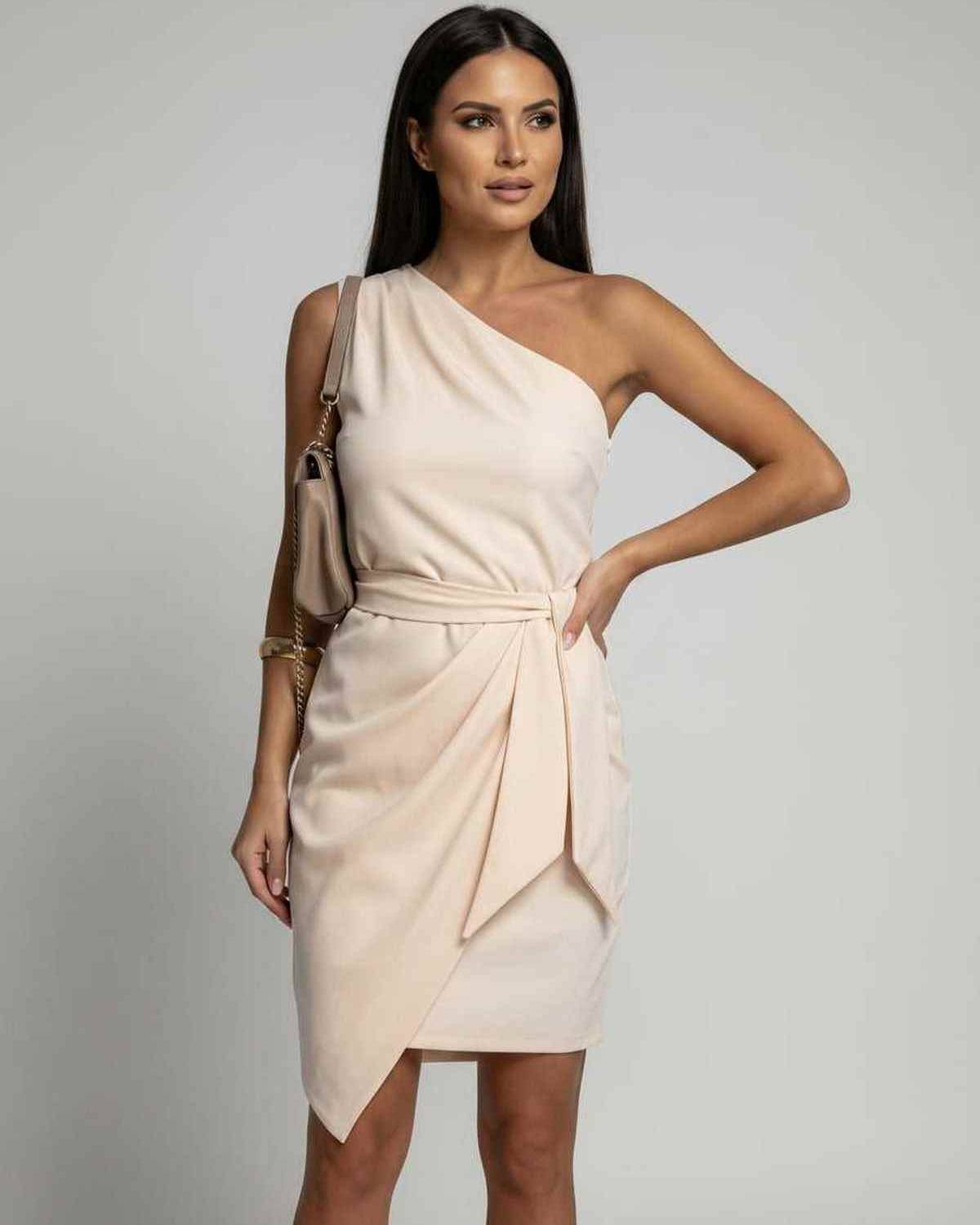 Celestia Midi Dress by Lauven — polyester cotton sleeveless slash neck midi dress with tie waist