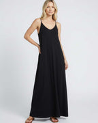 Solenne Maxi Dress by Lauven — soft stretch sleeveless V-neck relaxed A-line maxi dress