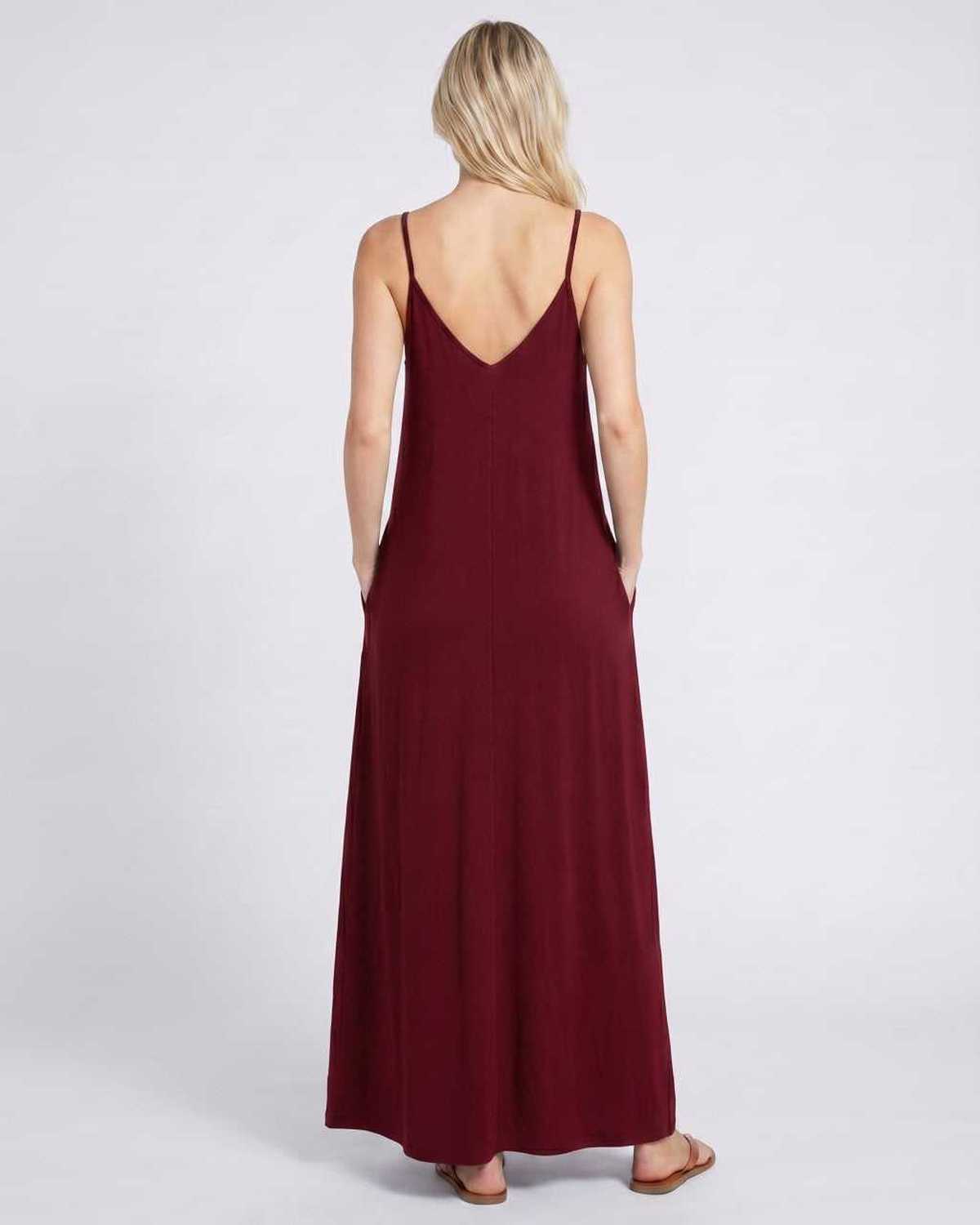 Solenne Maxi Dress by Lauven — soft stretch sleeveless V-neck relaxed A-line maxi dress