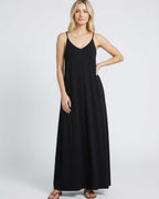 Solenne Maxi Dress by Lauven — soft stretch sleeveless V-neck relaxed A-line maxi dress
