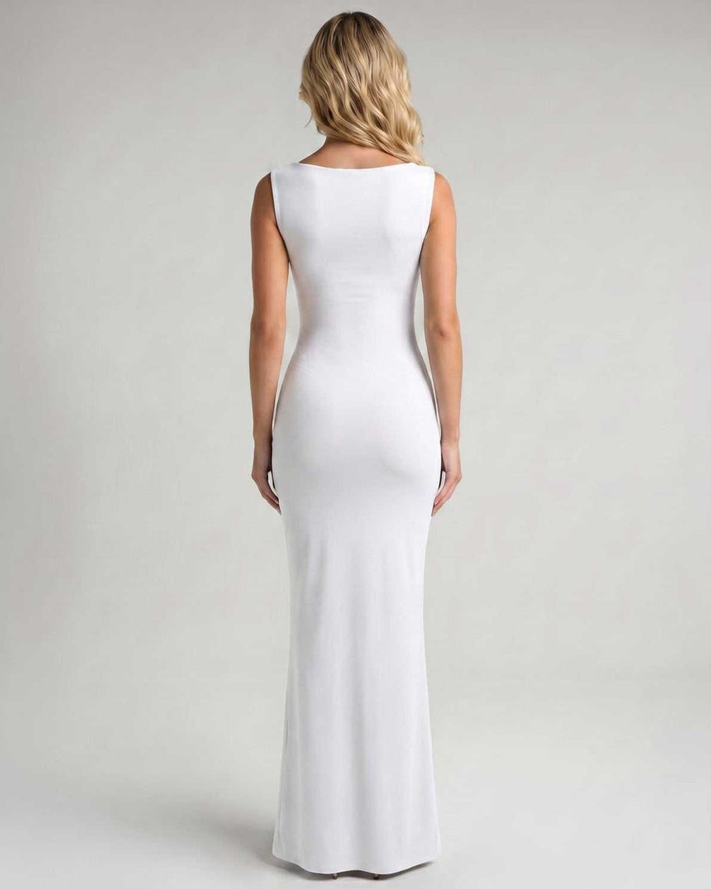 Veloura Maxi Dress by Lauven — stretch sleeveless square neck bodycon maxi dress