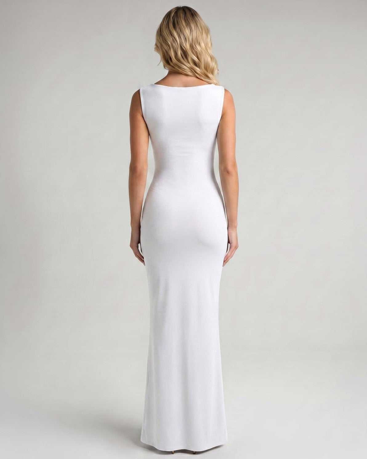 Veloura Maxi Dress by Lauven — stretch sleeveless square neck bodycon maxi dress