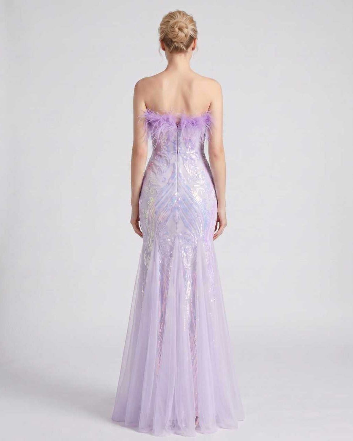 Celestia Maxi Dress by Lauven — polyester-spandex sleeveless off-the-shoulder mermaid maxi dress