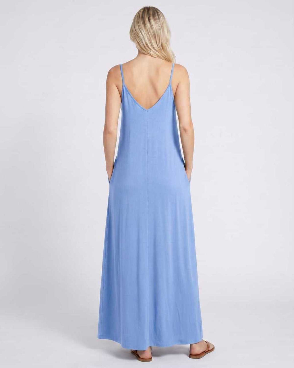 Solenne Maxi Dress by Lauven — soft stretch sleeveless V-neck relaxed A-line maxi dress