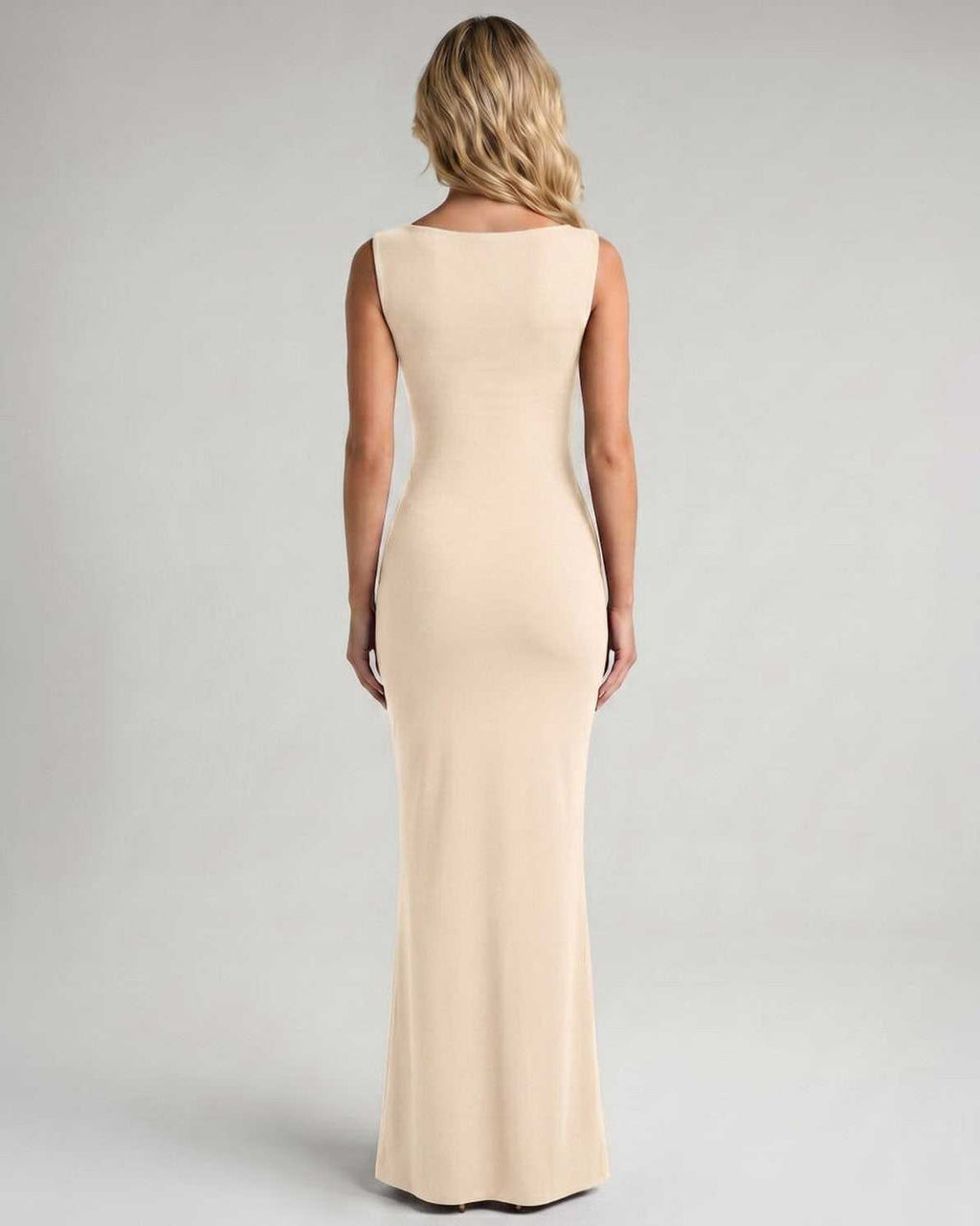 Veloura Maxi Dress by Lauven — stretch sleeveless square neck bodycon maxi dress
