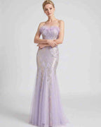 Celestia Maxi Dress by Lauven — polyester-spandex sleeveless off-the-shoulder mermaid maxi dress